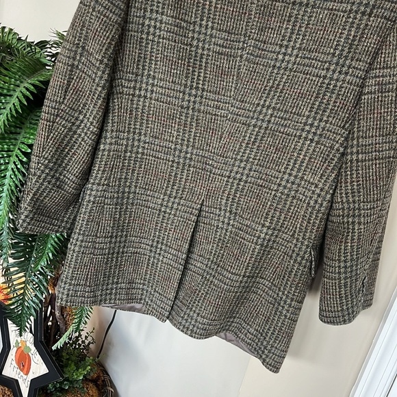 Calvin Klein Men’s Vintage Wool Plaid Lined Suit Sports Jacket Buttoned Blazer - Picture 7 of 13